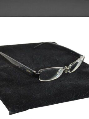 Coach Petite Laverne (247) Dark Gunmetal Signature “C” Half Rimless Eyeglasses